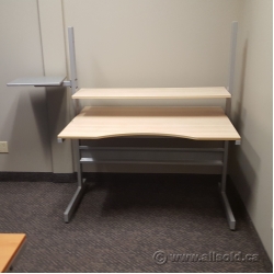 Birch and Silver 2 Level Workstation Student Desk